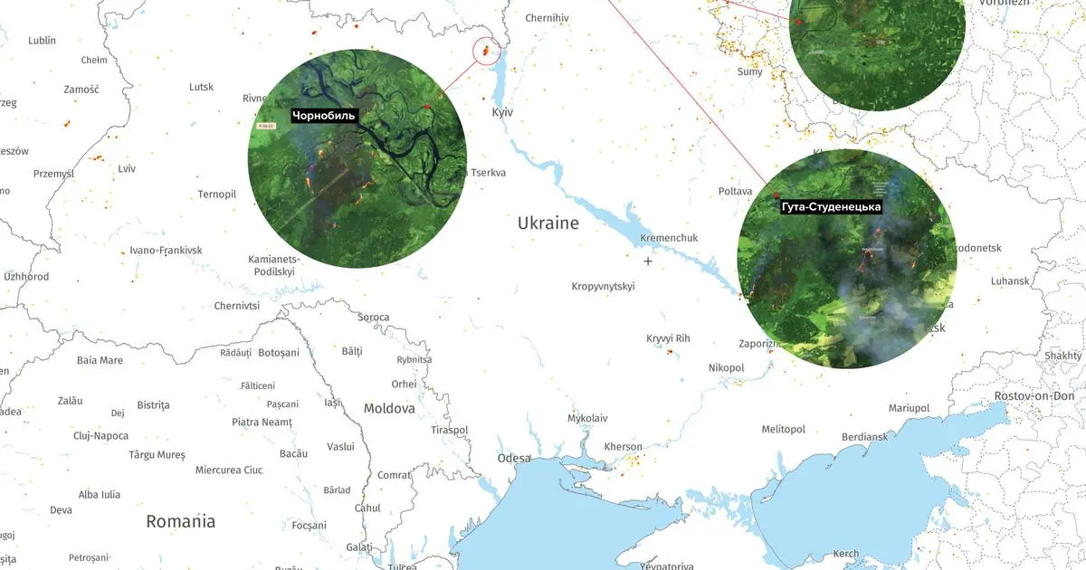 Дим над Києвом: у Чорнобильській зоні та на півночі області горять ліси